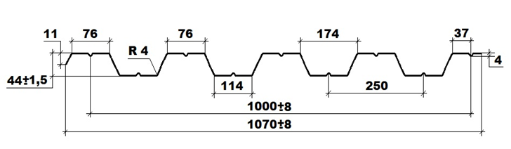 схема профнастила НС-44 купить в симферополе
