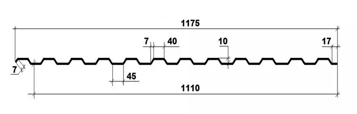 чертеж равнополочного профнастила пс 10